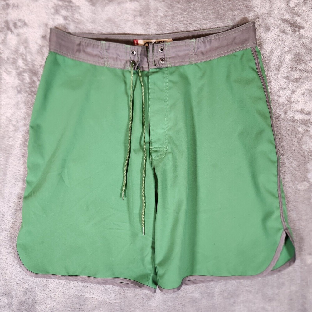 Mountain Khakis Board Shorts Men's 34X9 Green Mesh Lined Swim Trunks Relaxed Fit